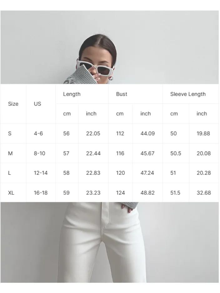 Turtleneck Jacquard Long Sleeve Sweater