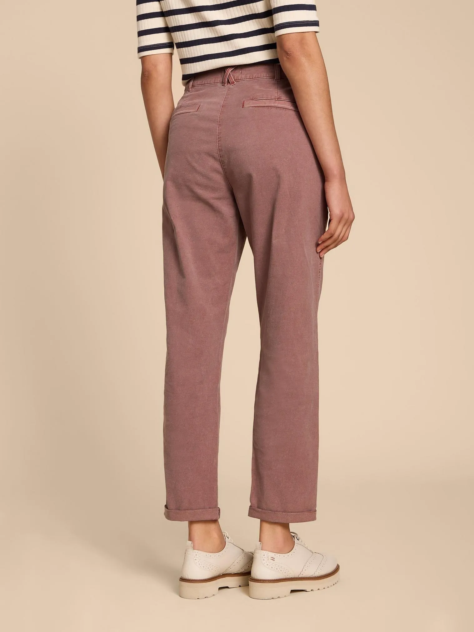 Twister Chino Trouser by White Stuff in Dusty Pink