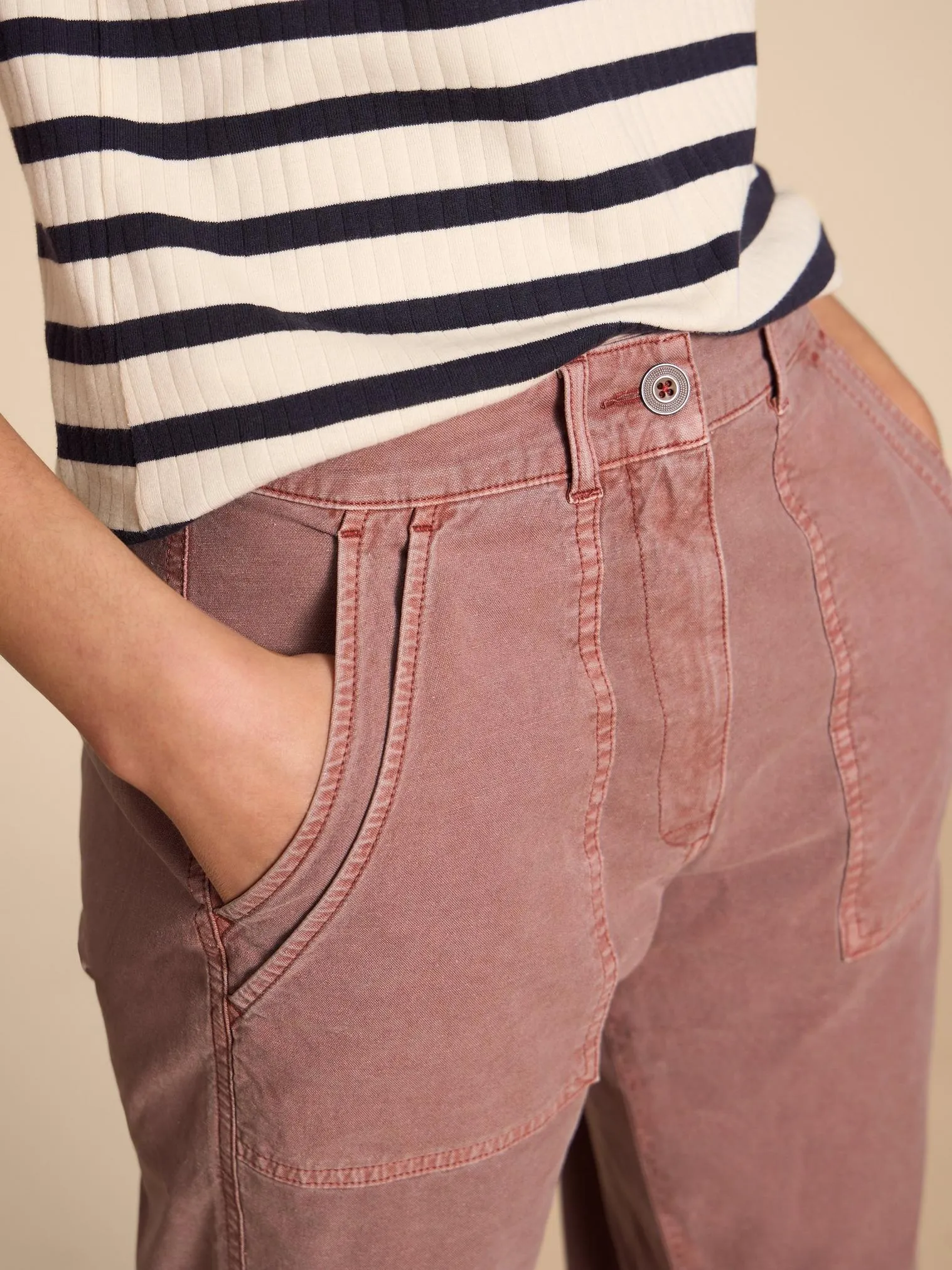 Twister Chino Trouser by White Stuff in Dusty Pink