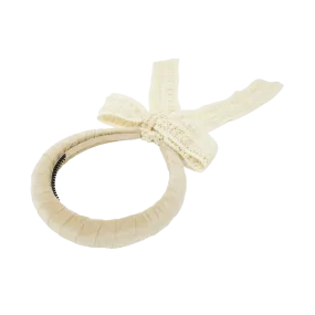Velvet Padded Headband with Lace Ties