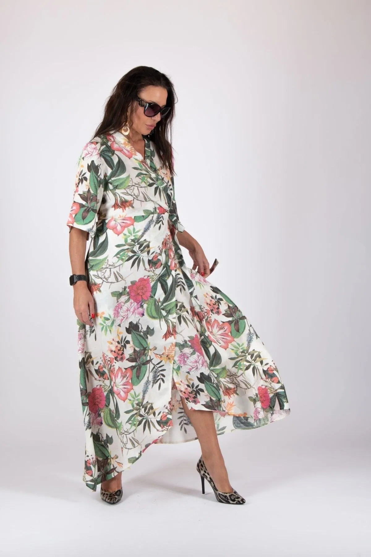 VERONA Linen Wrap Dress