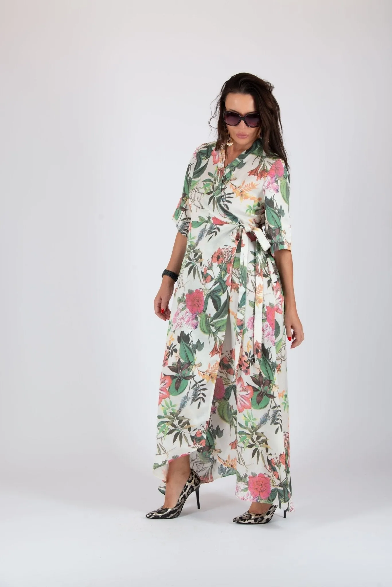 VERONA Linen Wrap Dress