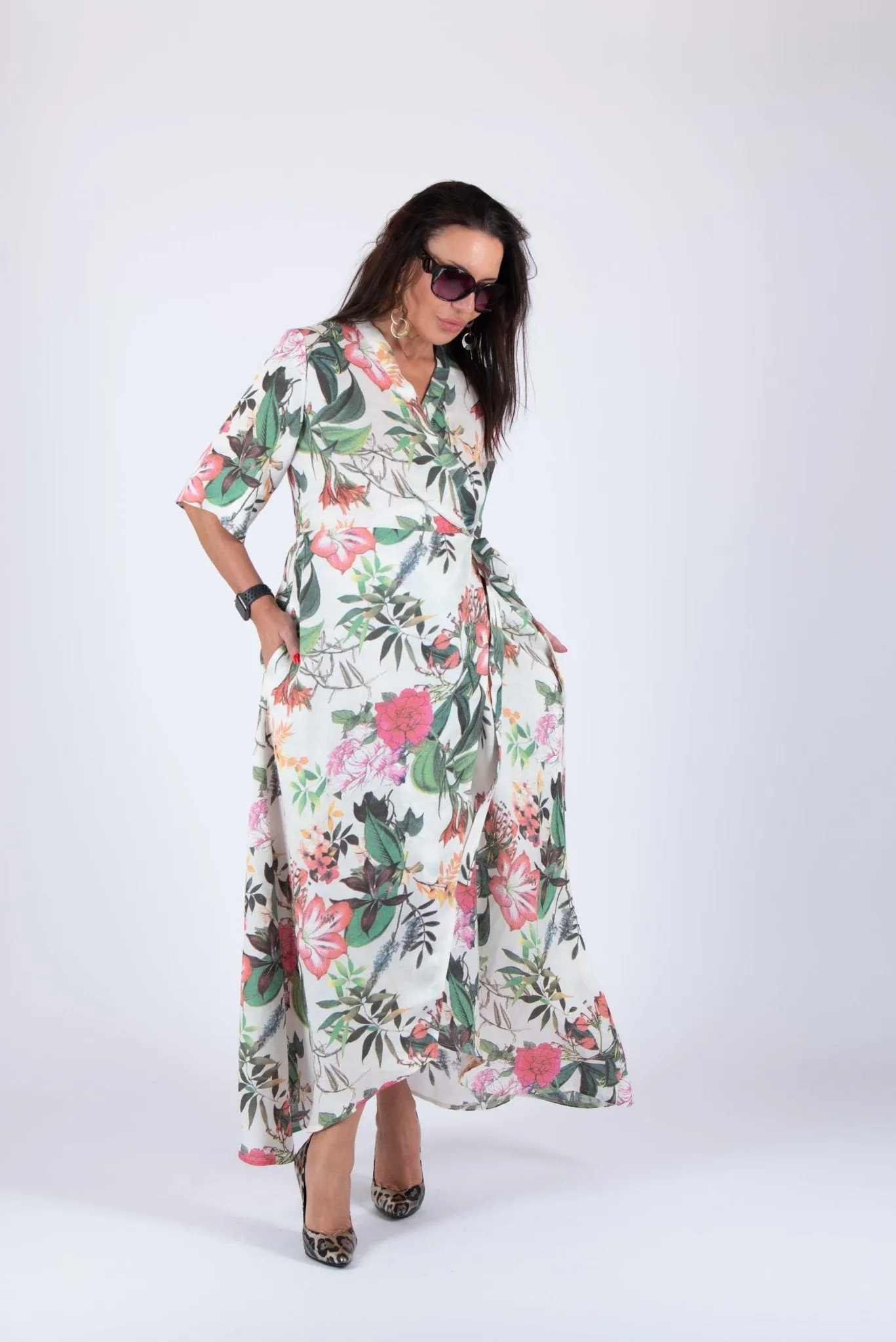 VERONA Linen Wrap Dress