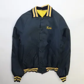 Vintage Track And Field Bomber Jacket Size Medium Blue