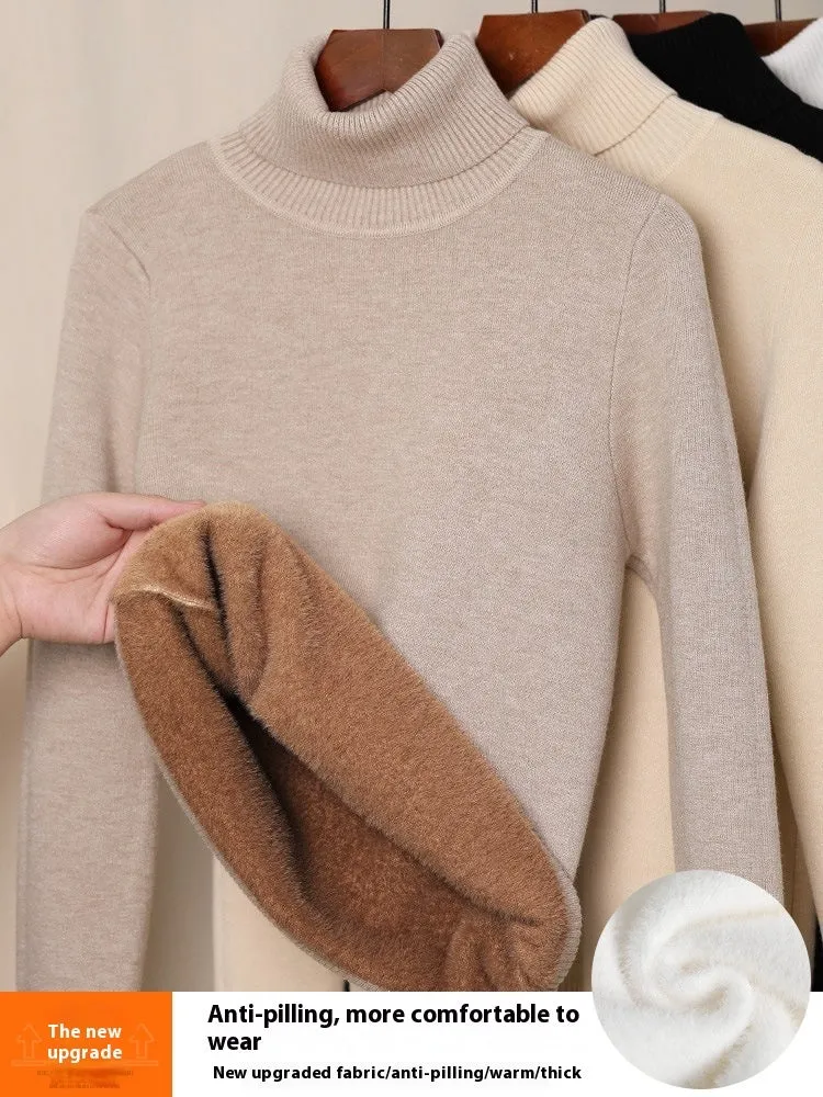 WarmStyle: Fleece-Lined Turtleneck Sweater for Women
