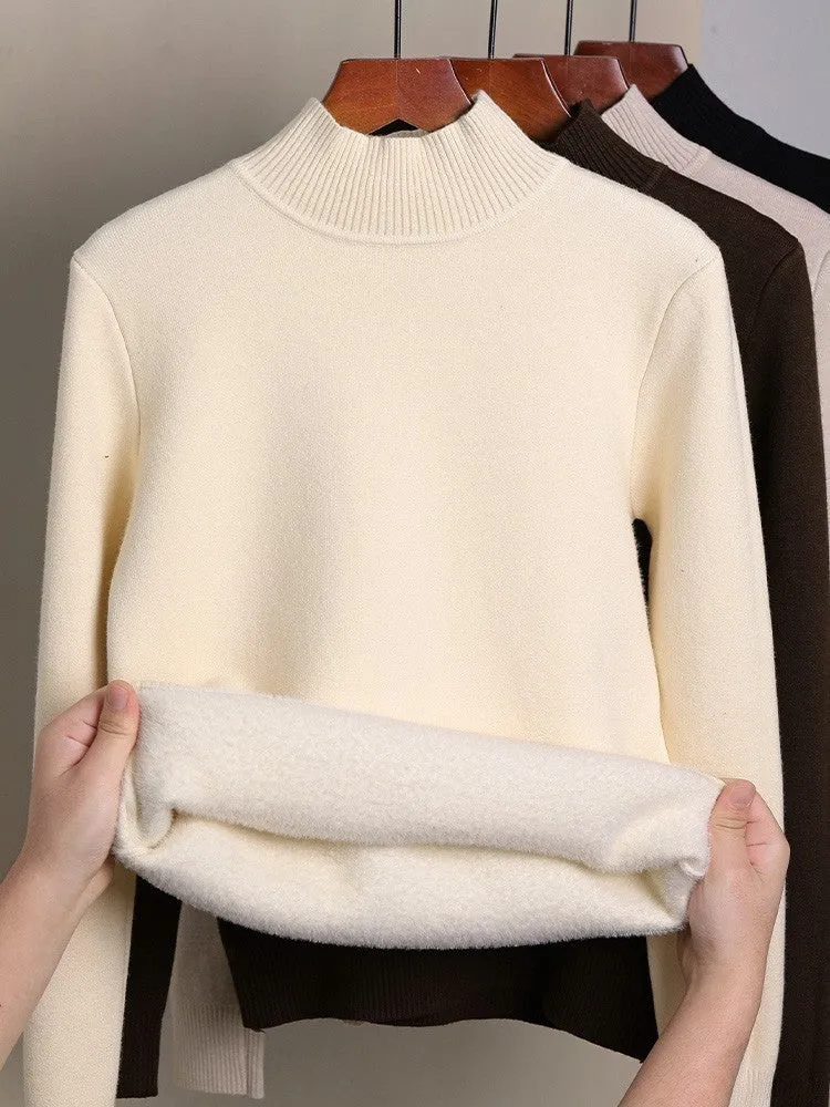 WarmStyle: Fleece-Lined Turtleneck Sweater for Women