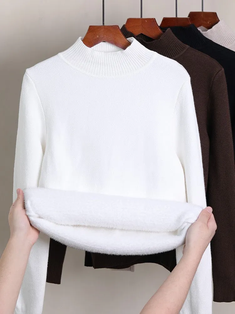 WarmStyle: Fleece-Lined Turtleneck Sweater for Women