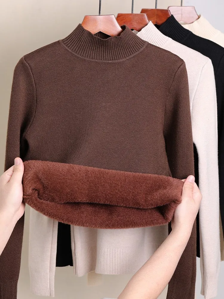 WarmStyle: Fleece-Lined Turtleneck Sweater for Women