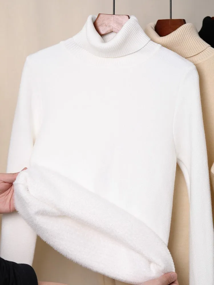 WarmStyle: Fleece-Lined Turtleneck Sweater for Women