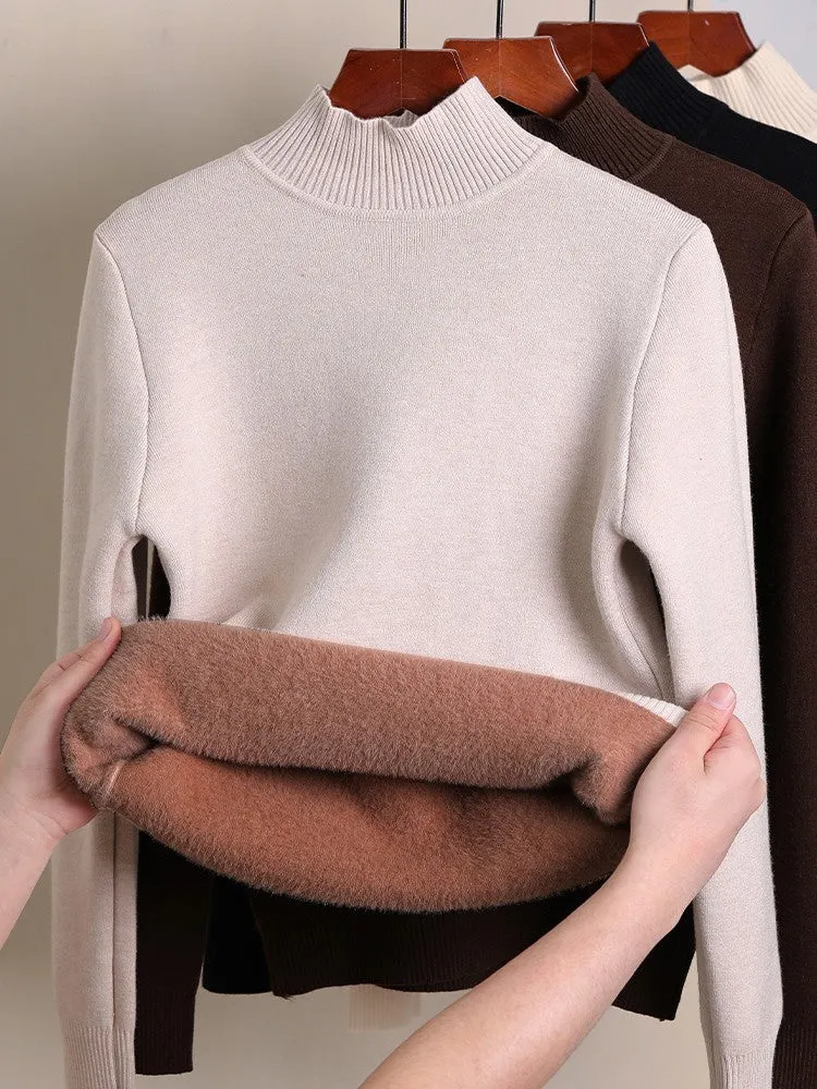 WarmStyle: Fleece-Lined Turtleneck Sweater for Women