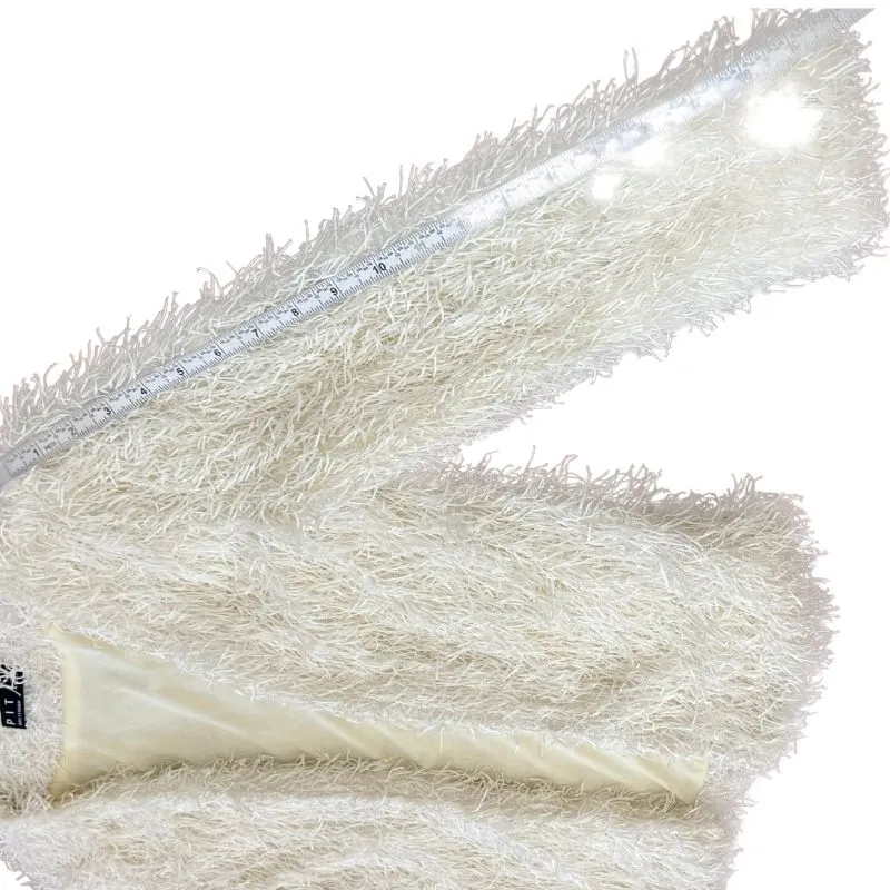White Faux Fur Open Front Lined Coat Jacket Size 34