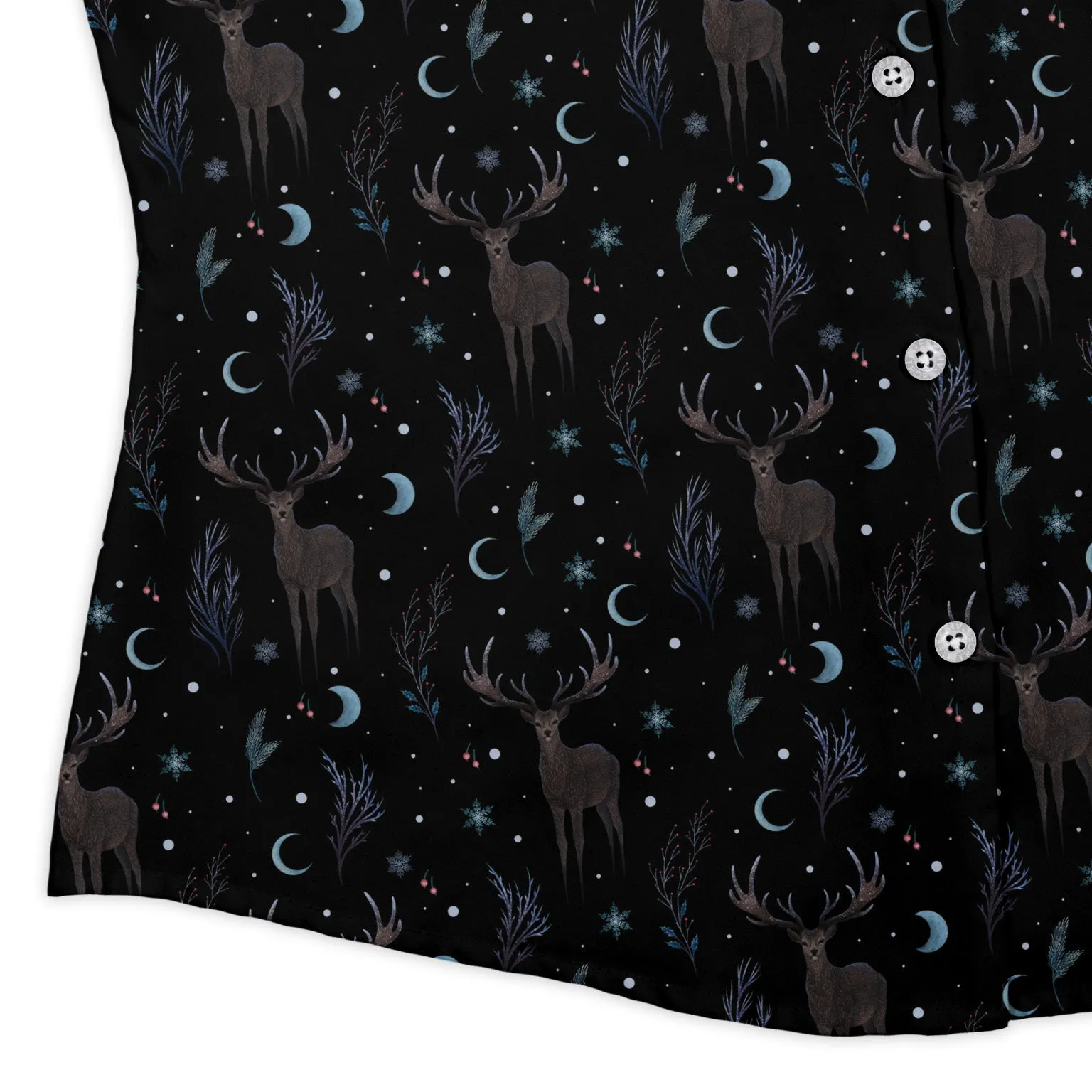Winter Deer Curvy Button Up Shirt