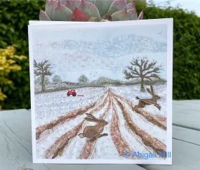 Winter Hare Greetings card