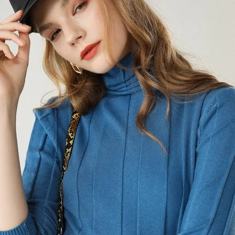 Women's Sweaters Solid Color Turtleneck Pullover Sweater
