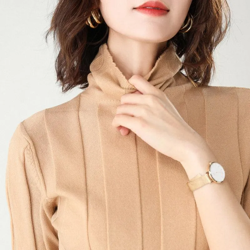 Women's Sweaters Solid Color Turtleneck Pullover Sweater