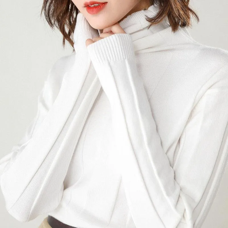 Women's Sweaters Solid Color Turtleneck Pullover Sweater
