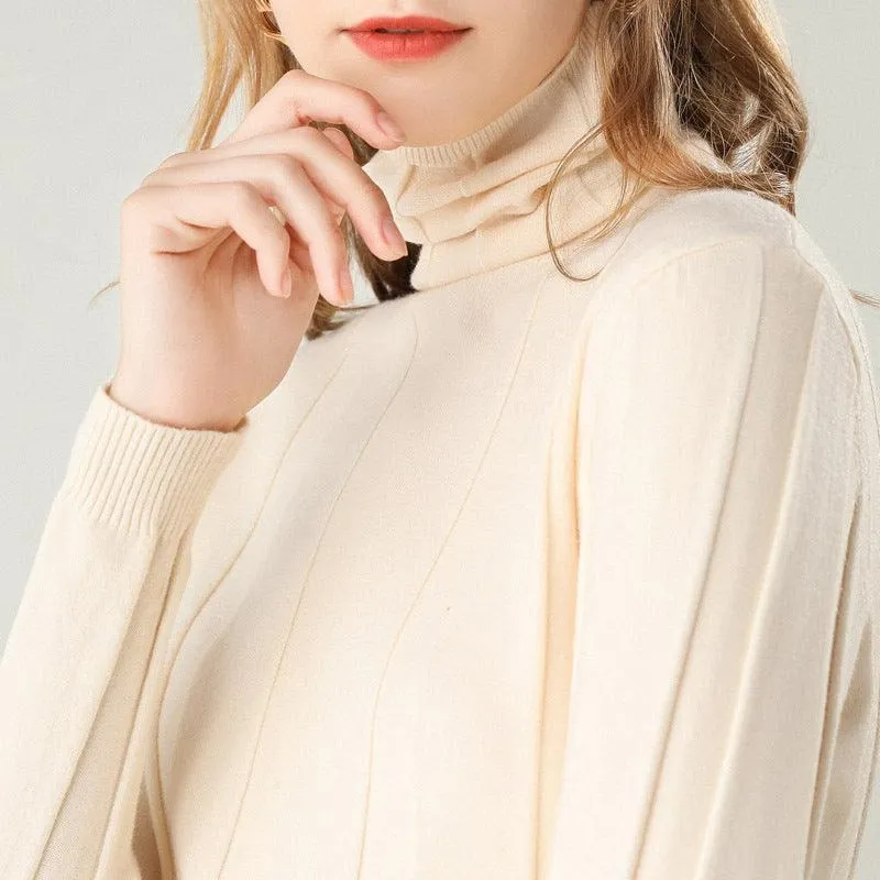 Women's Sweaters Solid Color Turtleneck Pullover Sweater
