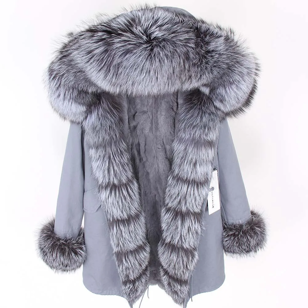 Women's Winter Casual Slim Thick Long Parka With Fox Fur