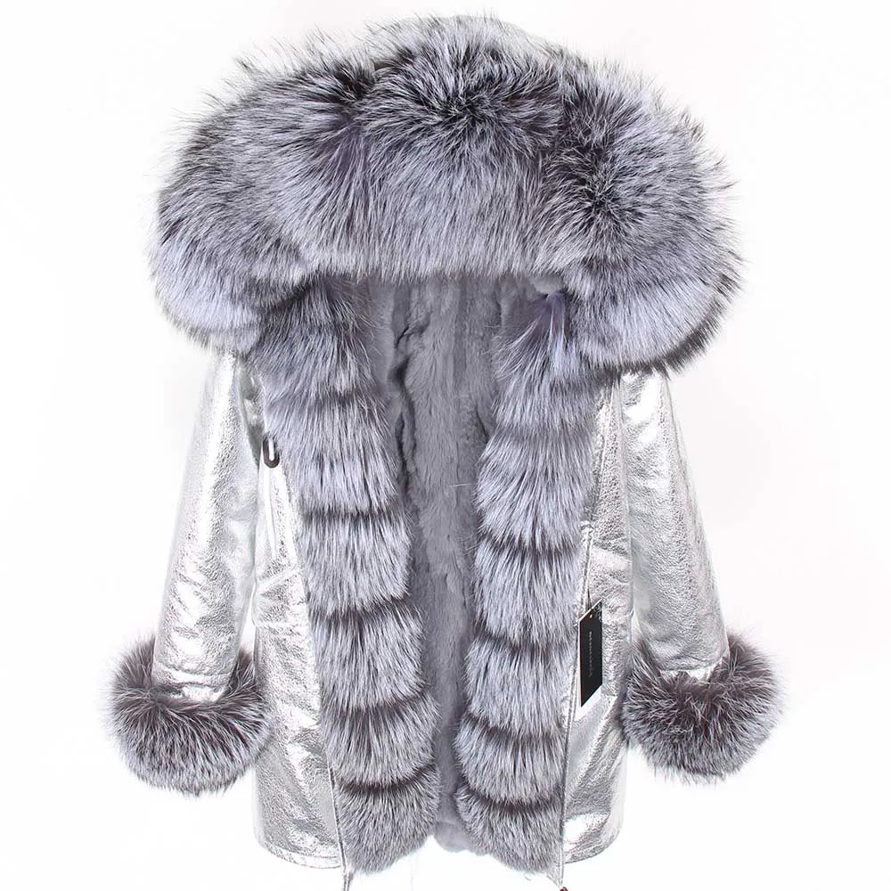Women's Winter Casual Slim Thick Long Parka With Fox Fur