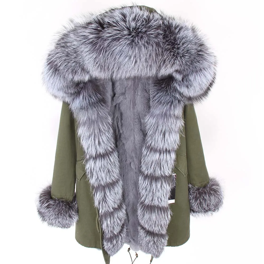 Women's Winter Casual Slim Thick Long Parka With Fox Fur