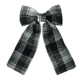 Wool Plaid Large Bow Hair Clip