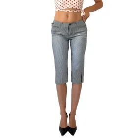 Y2K Pinstripe Denim Capris (XS)