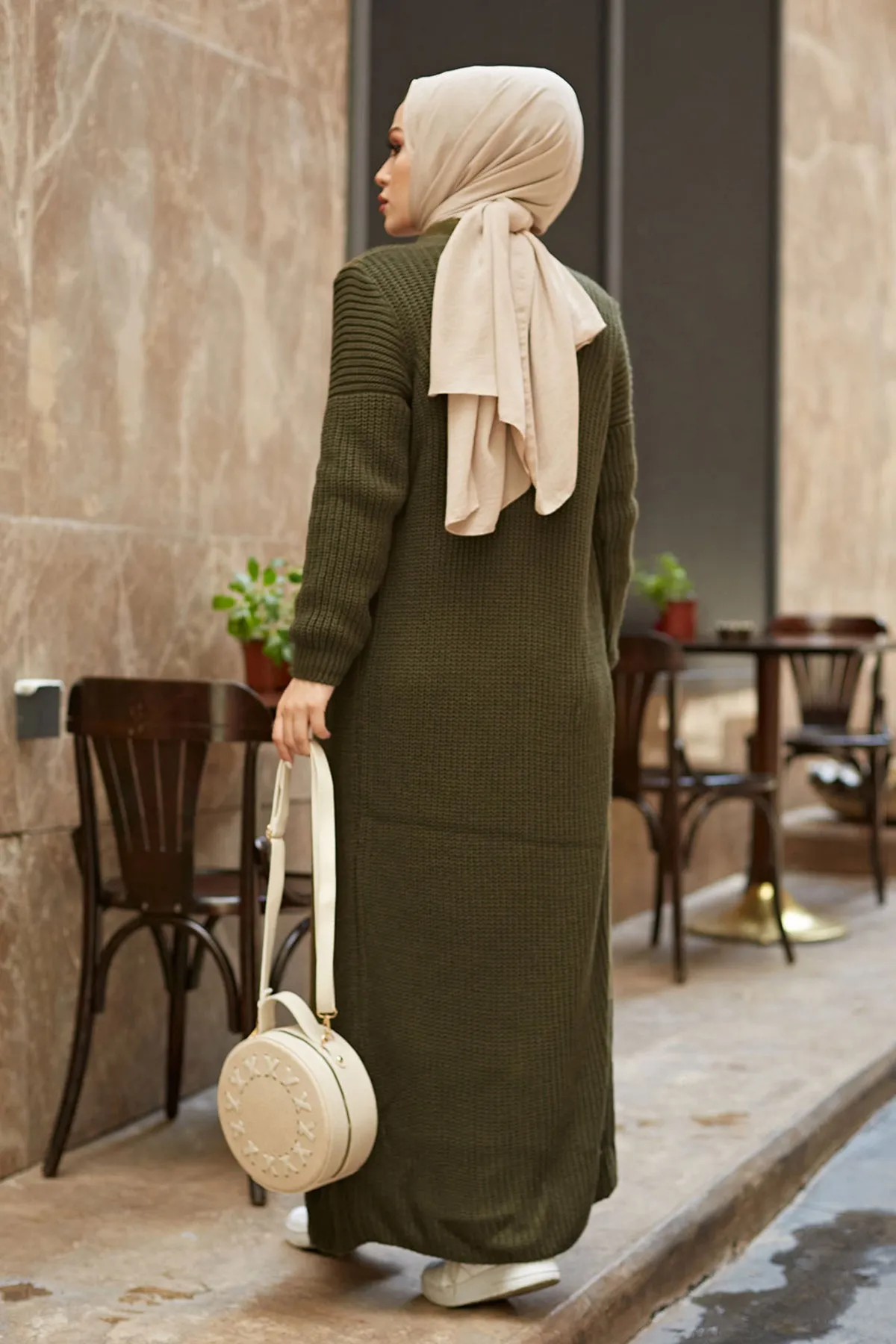 ZRF Women Knit Khaki Cardigan Dress Suit - East Kelowna